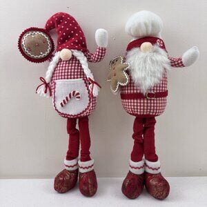 Gerson International Fabric Holiday Chef Gnomes Christmas Baking Red & White